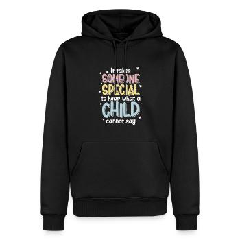 It Takes Special What A Child Can't Say Speech Therapy - Men’s Premium Organic Hoodie - black - Front - Nico (187cm)