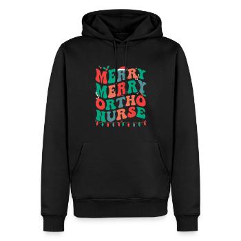 Infirmière orthopédique RN Noël Ortho Infirmière Noël - Sweat à capuche Premium bio Homme - noir - Devant - Nico (187cm)