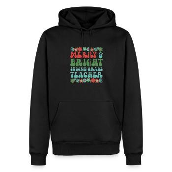 Enseignant de 2e année Noël Deuxième année Équipe de Noël - Sweat à capuche Premium bio Homme - noir - Devant - Nico (187cm)