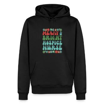 Hospice Infirmière Noël Hospice Soins infirmiers Cadeaux de Noël - Sweat à capuche Premium bio Homme - noir - Devant - Nico (187cm)