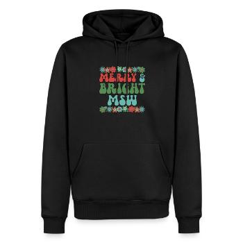 MSW Christmas Master Of Social Work Xmas Gifts - Men’s Premium Organic Hoodie - black - Front - Nico (187cm)