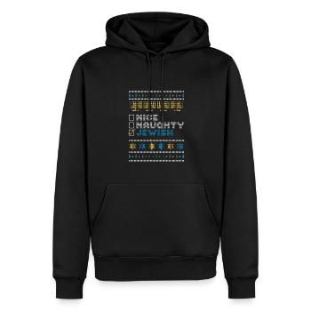 Nice Naughty Jewish, Hanukkah Jüdischer Sweater - Männer Premium Bio Hoodie - Schwarz - Vorne - Nico (187cm)