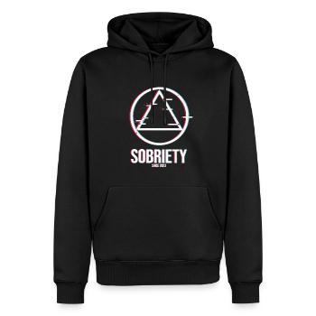 alcooliques AA anonymes sobriété sobre depuis 2023 - Sweat à capuche Premium bio Homme - noir - Devant - Nico (187cm)