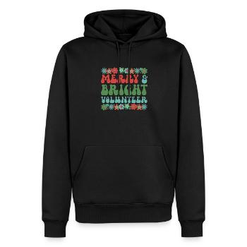 Bénévolat Noël Bénévolat Cadeaux de Noël - Sweat à capuche Premium bio Homme - noir - Devant - Nico (187cm)