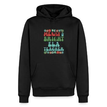 ELA Teacher Christmas English Language Arts Xmas - Männer Premium Bio Hoodie - Schwarz - Vorne - Nico (187cm)