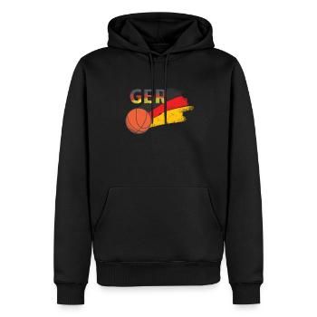 Allemagne Basket-ball - Sweat à capuche Premium bio Homme - noir - Devant - Nico (187cm)