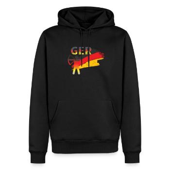 Allemagne Bow - Sweat à capuche Premium bio Homme - noir - Devant - Nico (187cm)