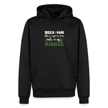 Comme une maman ordinaire Olny beaucoup plus haut, Weed Mama - Sweat à capuche Premium bio Homme - noir - Devant - Nico (187cm)