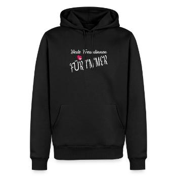 Idée cadeau petite amie soeur - Sweat à capuche Premium bio Homme - noir - Devant - Nico (187cm)