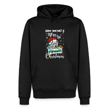 Great Pyrenees Weihnacht Goldener Hunde Geschenk - Männer Premium Bio Hoodie - Schwarz - Vorne - Nico (187cm)