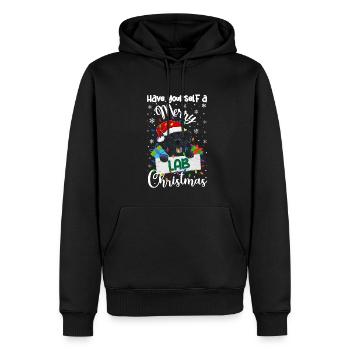 Cadeau de chien d’or de Noël Labrador - Sweat à capuche Premium bio Homme - noir - Devant - Nico (187cm)