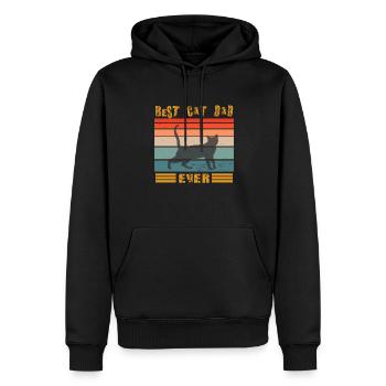 Conception de papa chat pour les amoureux des chats - Sweat à capuche Premium bio Homme - noir - Devant - Nico (187cm)