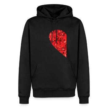 Partnerlook Herz als Geschenkidee - Männer Premium Bio Hoodie - Schwarz - Vorne - Nico (187cm)