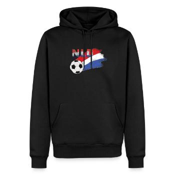 Drapeau Hollande - Sweat à capuche Premium bio Homme - noir - Devant - Nico (187cm)