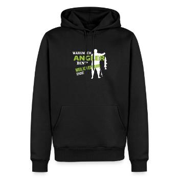 Angler Geschenkidee Hobby Angeln - Männer Premium Bio Hoodie - Schwarz - Vorne - Nico (187cm)