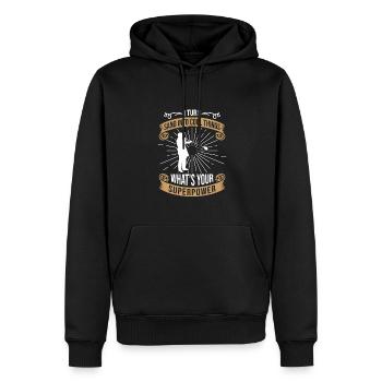 Je transforme le sable en choses cool Qu’est-ce que la superpuissance - Sweat à capuche Premium bio Homme - noir - Devant - Nico (187cm)