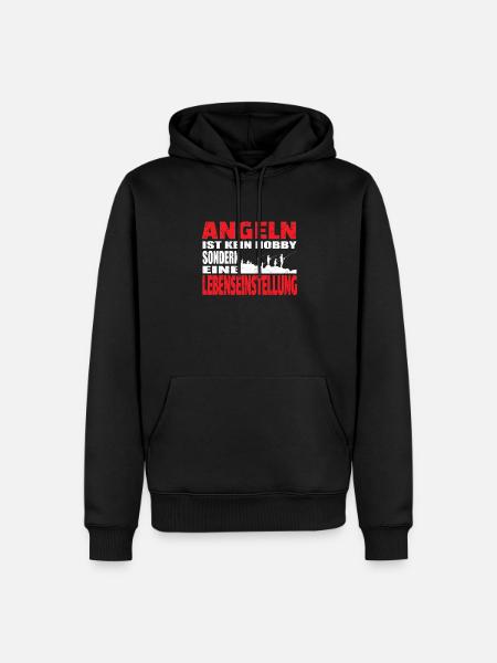 Angler Geschenkidee Hobby Angeln - Männer Premium Bio Hoodie - Schwarz