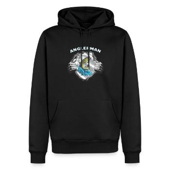 Angler Geschenkidee Hobby Angeln - Männer Premium Bio Hoodie - Schwarz - Vorne - Nico (187cm)