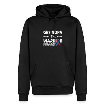 Grand-père d’un guerrier, ruban rouge et bleu HLHS - Sweat à capuche Premium bio Homme - noir - Devant - Nico (187cm)