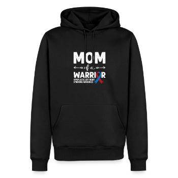 Maman d’un guerrier, Ruban rouge et bleu HLHS Sensibilisation - Sweat à capuche Premium bio Homme - noir - Devant - Nico (187cm)