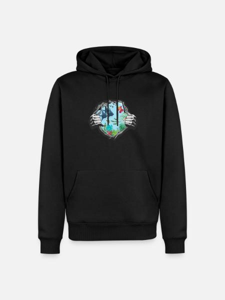Aquaristik Geschenkidee Fisch Design - Männer Premium Bio Hoodie - Schwarz