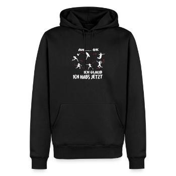 Badminton Geschenkidee Sport Design - Männer Premium Bio Hoodie - Schwarz - Vorne - Nico (187cm)