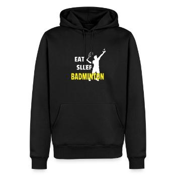 Badminton Idée cadeau Sport Design - Sweat à capuche Premium bio Homme - noir - Devant - Nico (187cm)