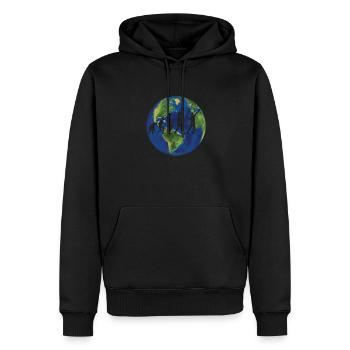 Badminton Geschenkidee Sport Design - Männer Premium Bio Hoodie - Schwarz - Vorne - Nico (187cm)