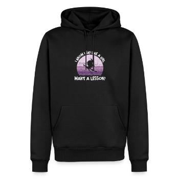 I Know I Ski Like A Girl Want A Lesson, Ski - Männer Premium Bio Hoodie - Schwarz - Vorne - Nico (187cm)