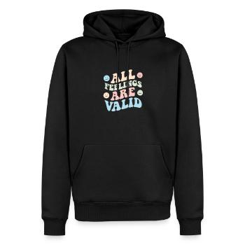 All Feeling Are Valid, psychische Gesundheit - Männer Premium Bio Hoodie - Schwarz - Vorne - Nico (187cm)