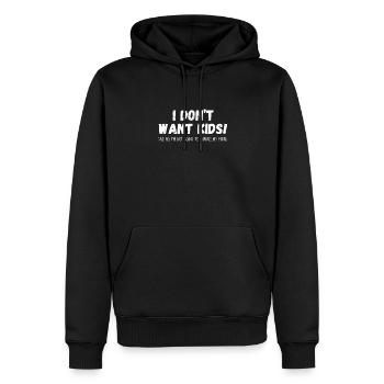 I Don't Want Children, Kinderlos - Männer Premium Bio Hoodie - Schwarz - Vorne - Nico (187cm)