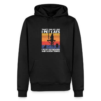 That's What Do Pet Cats Play Keyboard Know Things - Men’s Premium Organic Hoodie - black - Front - Nico (187cm)