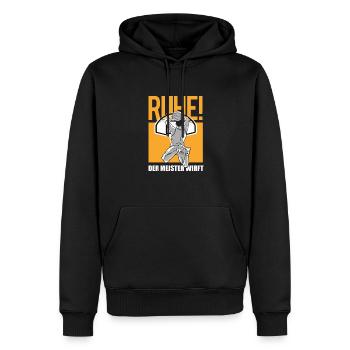 Basketball Geschenkidee Sport Design - Männer Premium Bio Hoodie - Schwarz - Vorne - Nico (187cm)