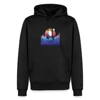 Badminton Geschenkidee Sport Design - Männer Premium Bio Hoodie - Schwarz - Vorne - Nico (187cm)