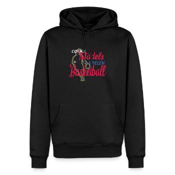 Basketball Geschenkidee Sport Design - Männer Premium Bio Hoodie - Schwarz - Vorne - Nico (187cm)