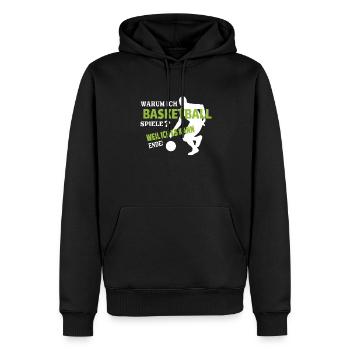 Basketball Geschenkidee Sport Design - Männer Premium Bio Hoodie - Schwarz - Vorne - Nico (187cm)
