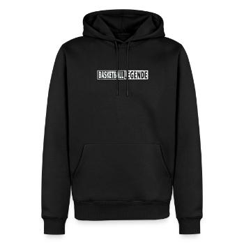Basketball Geschenkidee Sport Design - Männer Premium Bio Hoodie - Schwarz - Vorne - Nico (187cm)