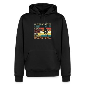 Basketball Geschenkidee Sport Design - Männer Premium Bio Hoodie - Schwarz - Vorne - Nico (187cm)