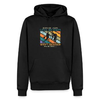 Basketball Geschenkidee Sport Design - Männer Premium Bio Hoodie - Schwarz - Vorne - Nico (187cm)