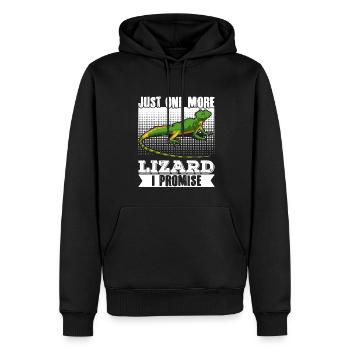 Lézard Gecko Reptile Herpétologie Herpétologiste - Sweat à capuche Premium bio Homme - noir - Devant - Nico (187cm)