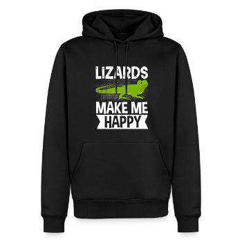 Eidechsen Eidechsenliebhaber Reptilien Herpetologi - Männer Premium Bio Hoodie - Schwarz - Vorne - Nico (187cm)