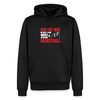 Basketball Geschenkidee Sport Design - Männer Premium Bio Hoodie - Schwarz - Vorne - Nico (187cm)