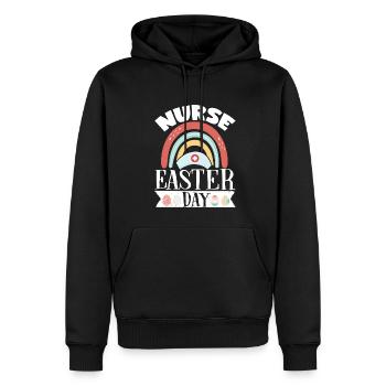 Krankenschwester Ostern Tag Stethoskop Hase - Männer Premium Bio Hoodie - Schwarz - Vorne - Nico (187cm)