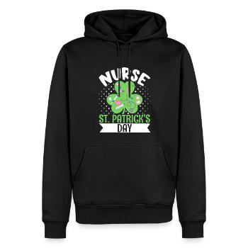 Infirmière St. Patrick’s Day St. Patrick’s Stthoscope Klee - Sweat à capuche Premium bio Homme - noir - Devant - Nico (187cm)