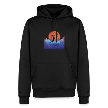 Basketball Geschenkidee Sport Design - Männer Premium Bio Hoodie - Schwarz - Vorne - Nico (187cm)