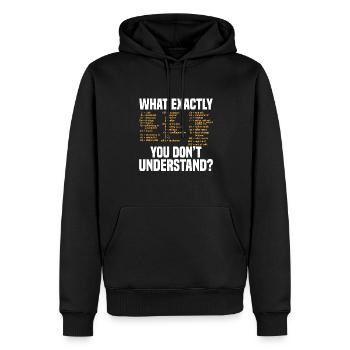 Ce que vous ne comprenez pas exactement infirmière Sho - Sweat à capuche Premium bio Homme - noir - Devant - Nico (187cm)