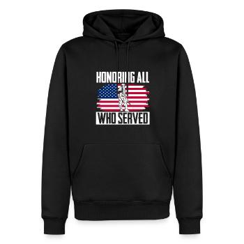 En l’honneur de tous ceux qui ont servi la controverse sur les anciens combattants - Sweat à capuche Premium bio Homme - noir - Devant - Nico (187cm)
