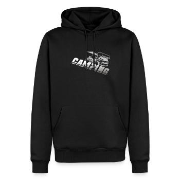 Camper Geschenkidee Camping - Männer Premium Bio Hoodie - Schwarz - Vorne - Nico (187cm)