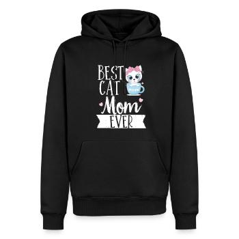Best Cat Mom Ever Mother Cat Owner - Men’s Premium Organic Hoodie - black - Front - Nico (187cm)
