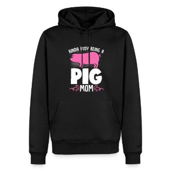 Schwein Mama Landwirt Mutter Schweineliebhaber Ban - Männer Premium Bio Hoodie - Schwarz - Vorne - Nico (187cm)